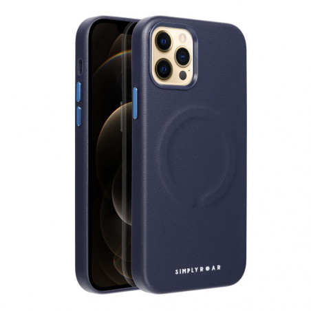 Apple iPhone 12 Pro Coque Roar Leather Mag Élégant  MagSAFE  Marine