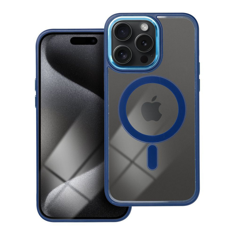 Apple iPhone 15 Pro Max Coque Color Edge Mag MagSAFE  Bleu marine