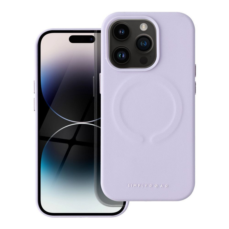 Apple iPhone 14 Pro Coque Roar Leather Mag Élégant  MagSAFE  Violet (Purple)