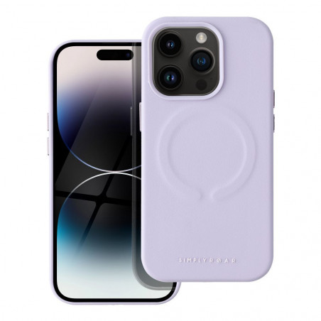 Apple iPhone 14 Pro Coque Roar Leather Mag Élégant  MagSAFE  Violet (Purple)
