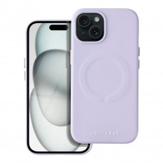 Apple iPhone 15 Coque Roar Leather Mag Élégant  MagSAFE  Violet (Purple)