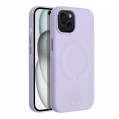 Apple iPhone 15 Coque Roar Leather Mag Élégant  MagSAFE  Violet (Purple)