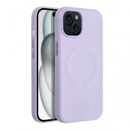 Apple iPhone 15 Coque Roar Leather Mag Élégant  MagSAFE  Violet (Purple)