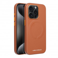 Apple iPhone 15 Pro Coque Roar Leather Mag Élégant  MagSAFE  Brun