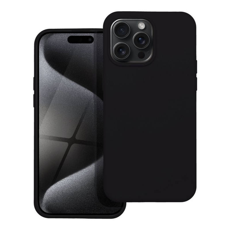 Apple iPhone 15 Pro Max Coque Silicone Élégant  Noir