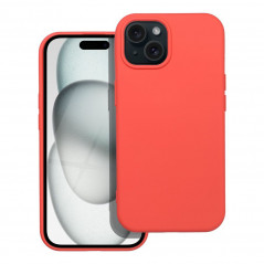 Apple iPhone 15 Coque Silicone Élégant  Pêche