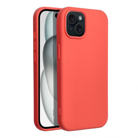 Apple iPhone 15 Coque Silicone Élégant  Pêche