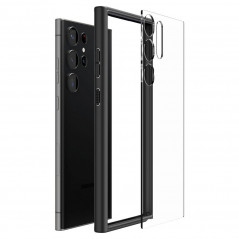 Samsung Galaxy S23 Ultra 5G Coque Spigen Ultra Hybrid Clair comme du cristal  Noir mat