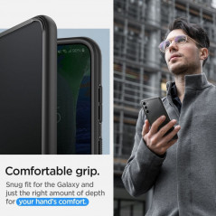 Samsung Galaxy S23 Plus 5G Coque Spigen Ultra Hybrid Clair comme du cristal  Noir mat