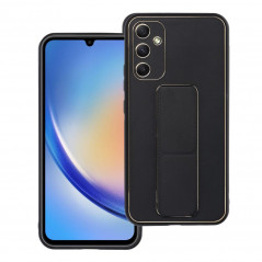 Samsung Galaxy A34 Coque LEATHER Case Kickstand Noir