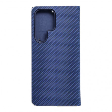 Samsung Galaxy S23 Ultra 5G Portefeuilles LUNA Book Carbon Fibre de carbone, Élégant  Bleu