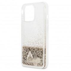 Apple iPhone 14 Pro Max Coque Guess Liquide Glitter Charms Élégant  Or