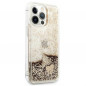 Apple iPhone 14 Pro Max Coque Guess Liquide Glitter Charms Élégant  Or