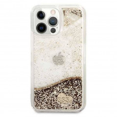 Apple iPhone 14 Pro Max Coque Guess Liquide Glitter Charms Élégant  Or