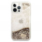 Apple iPhone 14 Pro Max Coque Guess Liquide Glitter Charms Élégant  Or