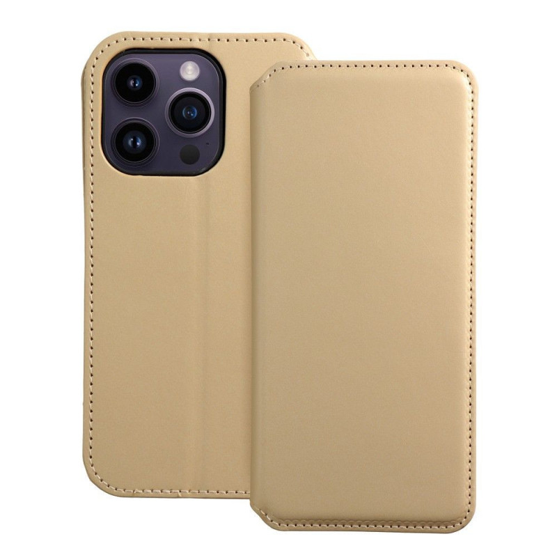 Apple iPhone 14 Pro Portefeuilles Dual Pocket book Or 