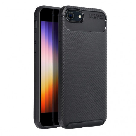Apple iPhone SE 2020 Coque Carbon premium Élégant  Noir
