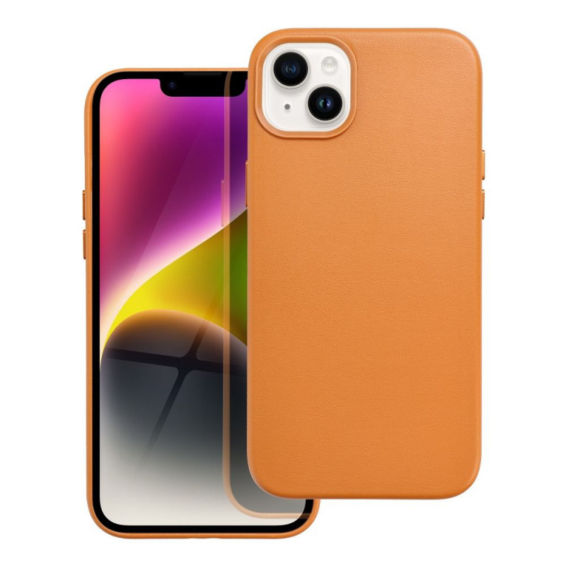 Apple iPhone 14 Plus Coque Leather Mag Cover Élégant  MagSAFE  Orange