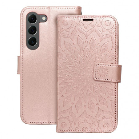 Samsung Galaxy S23 Plus 5G Portefeuilles MEZZO Book Mandala  Or rose