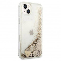 Apple iPhone 14 Coque Guess Liquide Glitter Charms Élégant  Or