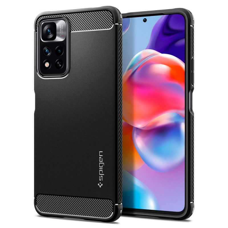 XIAOMI Redmi Note 11 Pro Plus 5G Coque Spigen Armor Fibre de carbone, Élégant  Noir