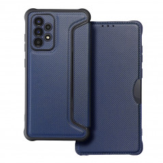 Samsung Galaxy A52 LTE Portefeuilles Razor Book Fibre de carbone, Modèle de carbone  Bleu
