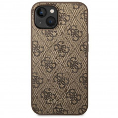 Apple iPhone 14 Plus Coque Guess 4G Gold Logo Élégant  Brun