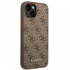 Apple iPhone 14 Plus Coque Guess 4G Gold Logo Élégant  Brun