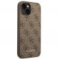 Apple iPhone 14 Plus Coque Guess 4G Gold Logo Élégant  Brun