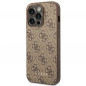 Apple iPhone 14 Pro Coque Guess 4G Gold Logo Élégant  Brun