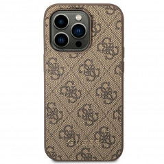 Apple iPhone 14 Pro Coque Guess 4G Gold Logo Élégant  Brun