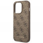 Apple iPhone 14 Pro Coque Guess 4G Gold Logo Élégant  Brun
