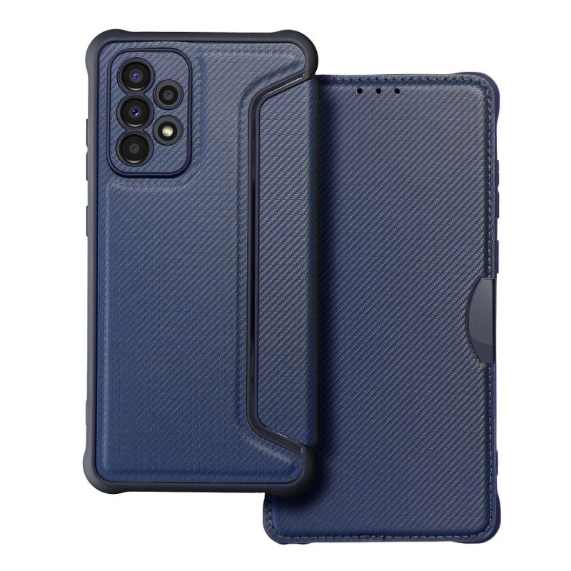 Samsung Galaxy A53 5G Portefeuilles Razor Book Fibre de carbone, Modèle de carbone Bleu Samsung Galaxy A53 5G Portefeuilles Razor Book Fibre de carbone, Modèle de carbone Bleu