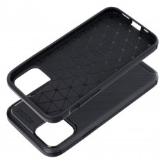 Apple iPhone 12 Coque Carbon premium Élégant  Noir