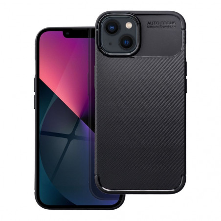 Apple iPhone 13 Coque Carbon premium Élégant  Noir