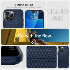 Apple iPhone 14 Pro Coque Spigen  Liquid Air Bleu marine