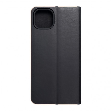 Apple iPhone 14 Plus Portefeuilles LUNA Book Gold Élégant  Noir