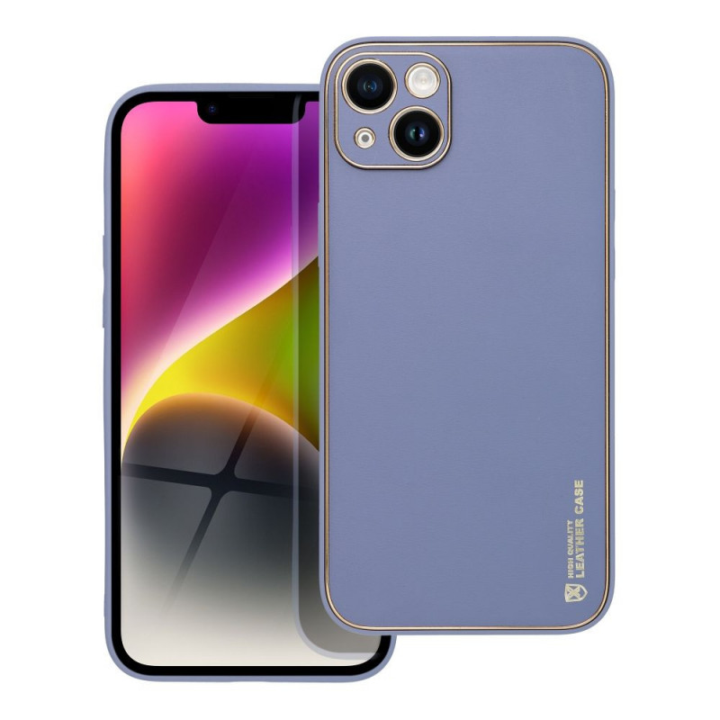 Apple iPhone 14 Plus Coque Leather Bleu