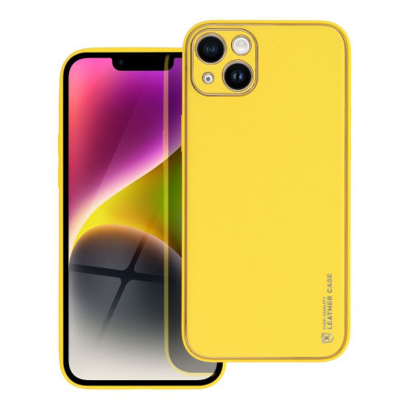 Apple iPhone 14 Plus Coque Leather Jaune