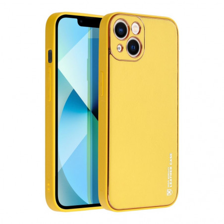 Apple iPhone 14 Plus Coque Leather Jaune
