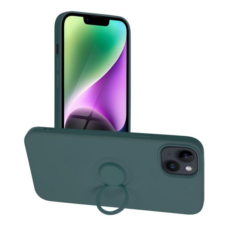 Apple iPhone 14 Plus Coque Silicone ring Vert