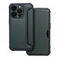 Apple iPhone 14 Pro Portefeuilles Razor Book Fibre de carbone, Modèle de carbone  Vert foncé