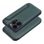 Apple iPhone 14 Pro Portefeuilles Razor Book Fibre de carbone, Modèle de carbone  Vert foncé