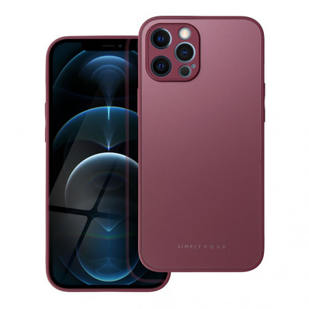 Apple iPhone 12 Pro Max Coque Roar Matte Glass Élégant  Bordeaux
