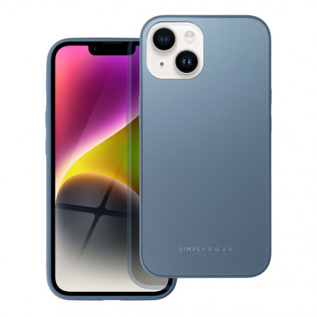 Apple iPhone 14 Coque Roar Matte Glass Élégant  Bleu