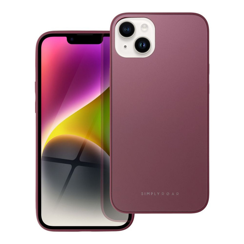 Apple iPhone 14 Plus Coque Roar Matte Glass Élégant  Bordeaux
