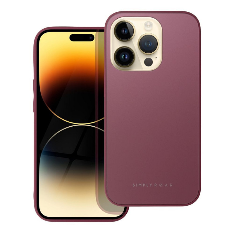 Apple iPhone 14 Pro Coque Roar Matte Glass Élégant  Bordeaux