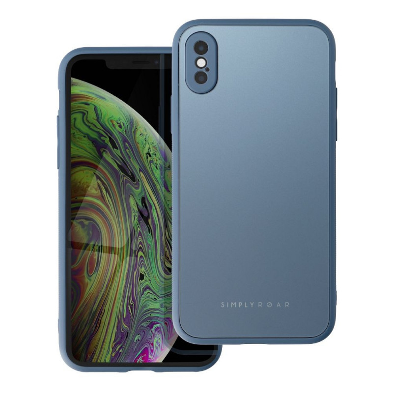 Apple iPhone X Coque Roar Matte Glass Élégant  Bleu
