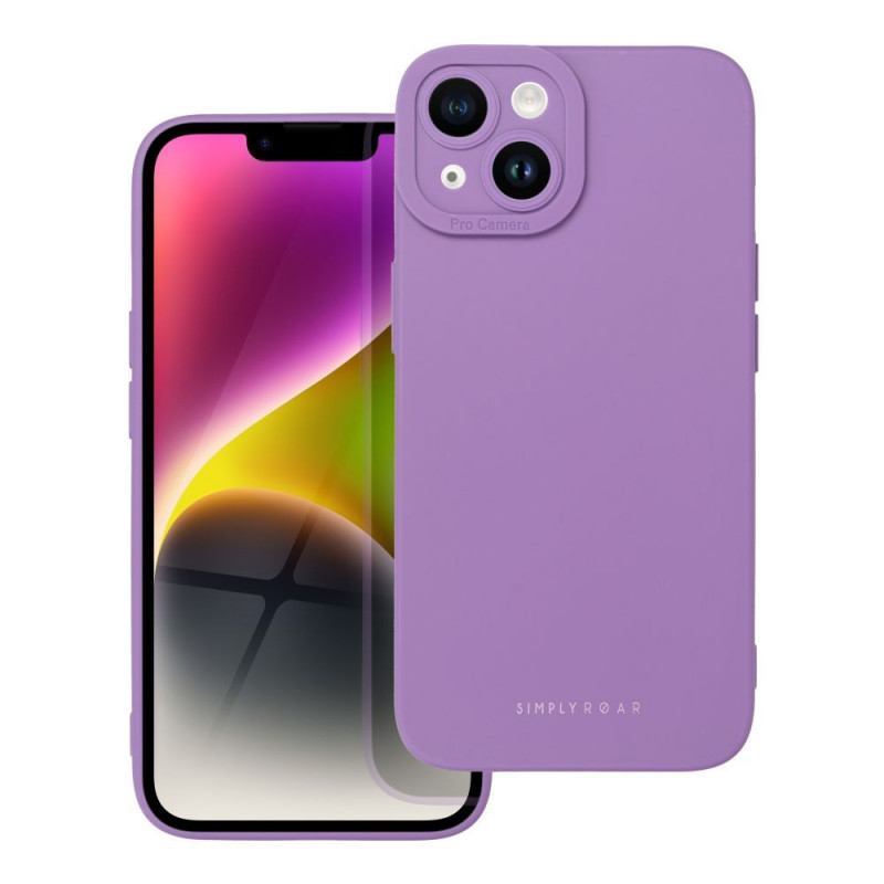 Apple iPhone 14 Coque Roar Luna Monochromatique, Élégant, Un accessoire esthétique  Violet (Violet)