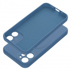 Apple iPhone 12 Coque Silicone Mag Cover MagSAFE  Bleu